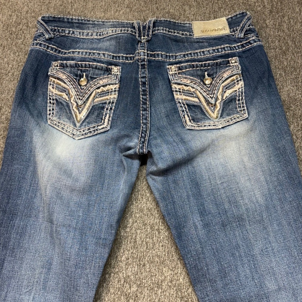 Vigoss The New York Slim Boot Jeans Womens 13/14 Medium Wash Thick‎ Stitch Denim